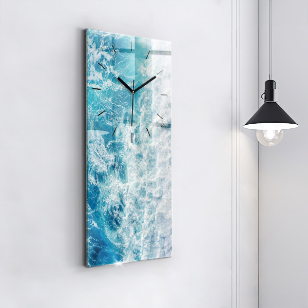 Vertical wall clock Ocean waves