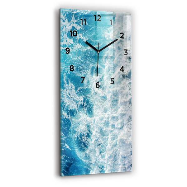 Vertical wall clock Ocean waves