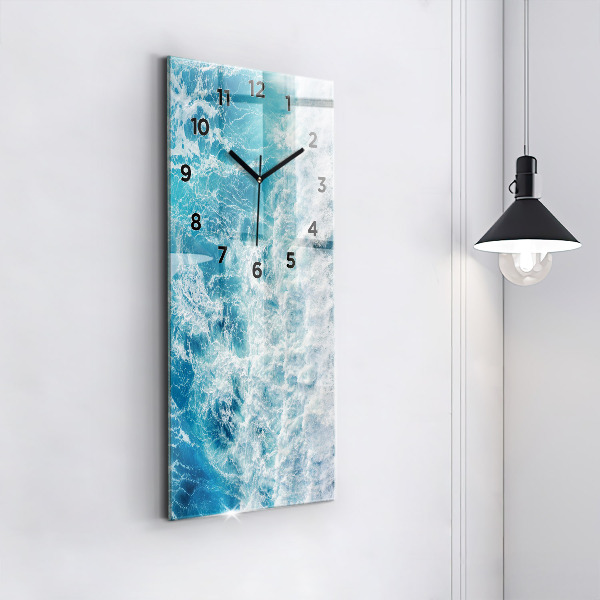Vertical wall clock Ocean waves