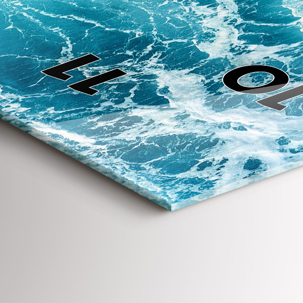 Vertical wall clock Ocean waves