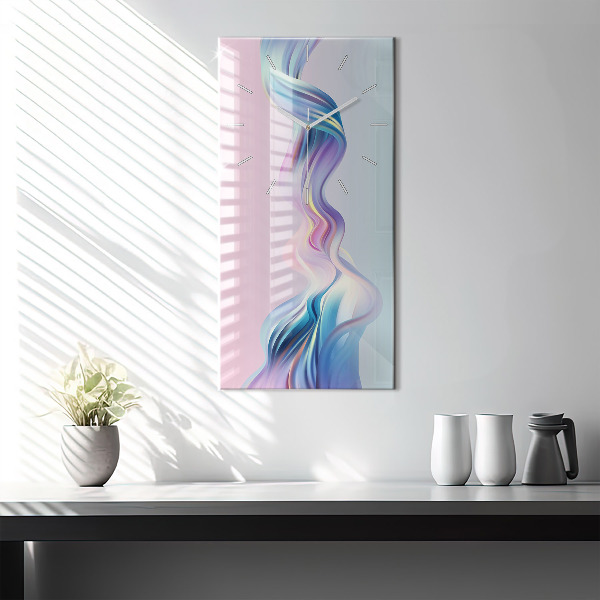 Vertical wall clock Pastel Wave Abstraction