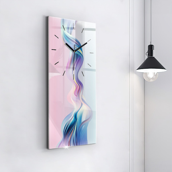 Vertical wall clock Pastel Wave Abstraction