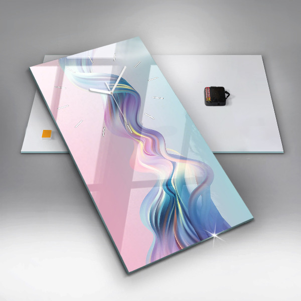 Vertical wall clock Pastel Wave Abstraction