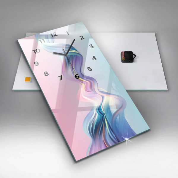 Vertical wall clock Pastel Wave Abstraction