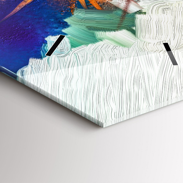 Vertical wall clock Abstract flowers