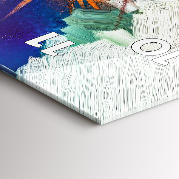 Vertical wall clock Abstract flowers