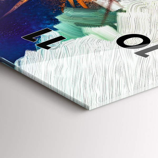 Vertical wall clock Abstract flowers