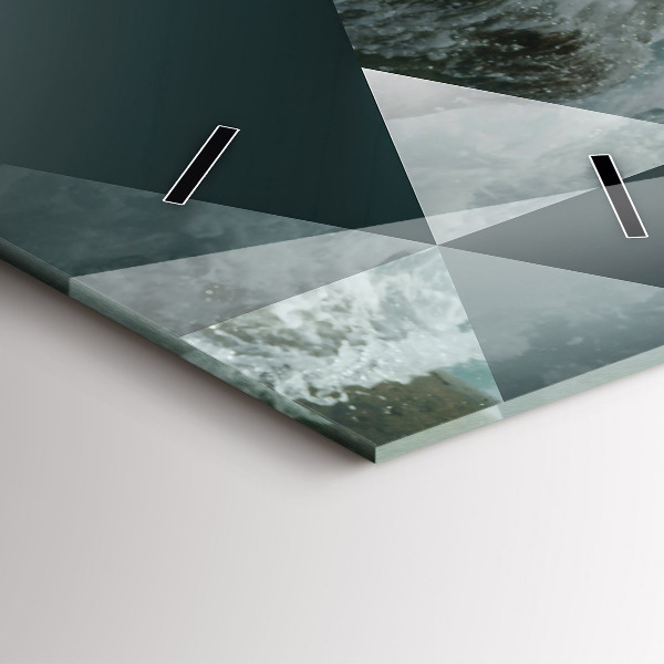 Vertical wall clock Abstract sea waves