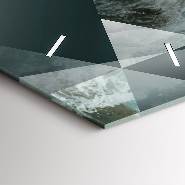 Vertical wall clock Abstract sea waves