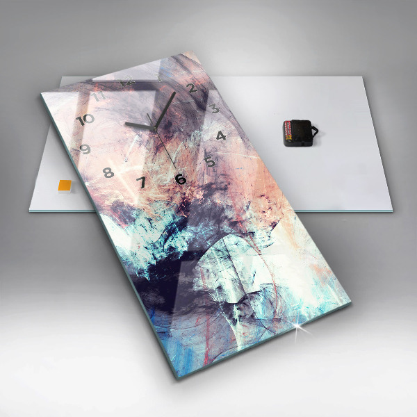 Vertical wall clock Abstract painting