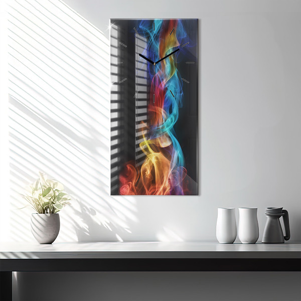 Vertical wall clock Abstract colorful lines