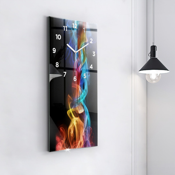 Vertical wall clock Abstract colorful lines