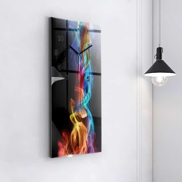 Vertical wall clock Abstract colorful lines