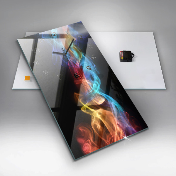 Vertical wall clock Abstract colorful lines