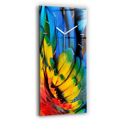 Vertical wall clock Colorful bird wings