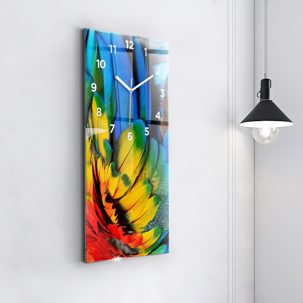 Vertical wall clock Colorful bird wings
