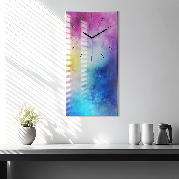 Vertical wall clock Colored Spots