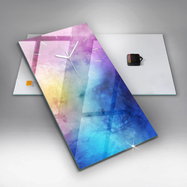 Vertical wall clock Colored Spots