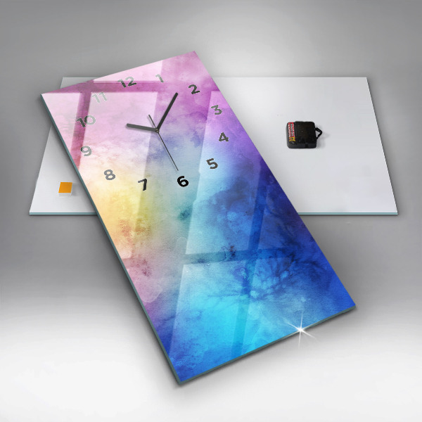 Vertical wall clock Colored Spots