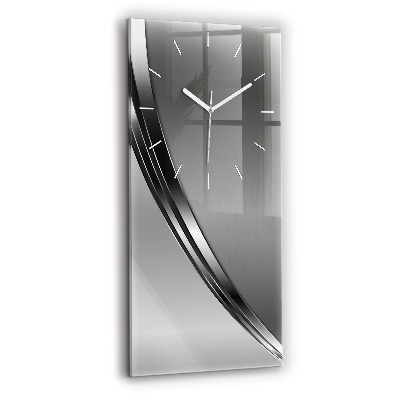 Vertical wall clock Silver lines