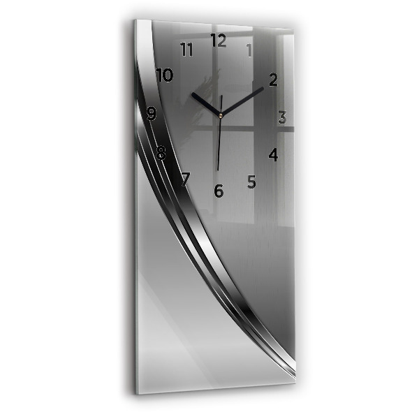 Vertical wall clock Silver lines