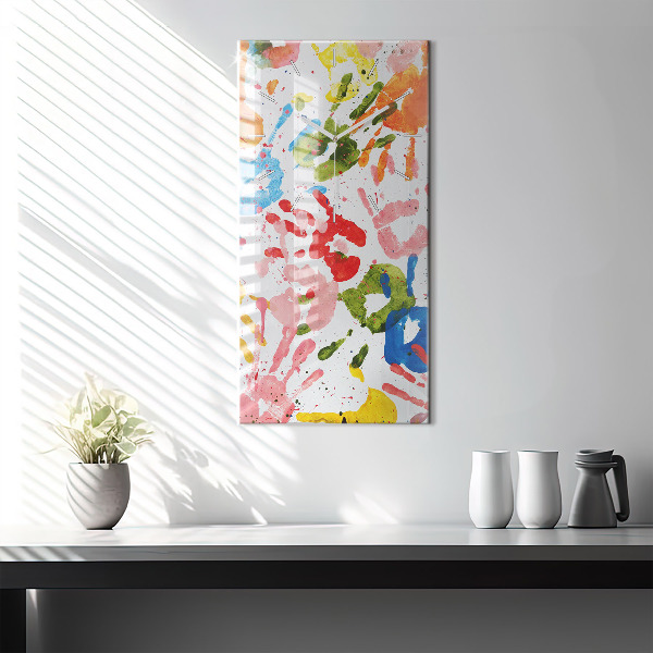 Vertical wall clock Children's handprints