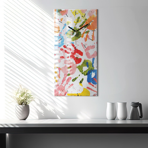 Vertical wall clock Children's handprints