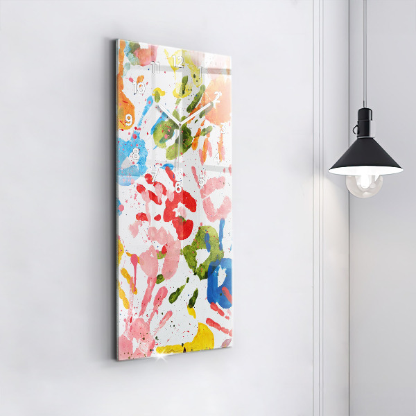 Vertical wall clock Children's handprints
