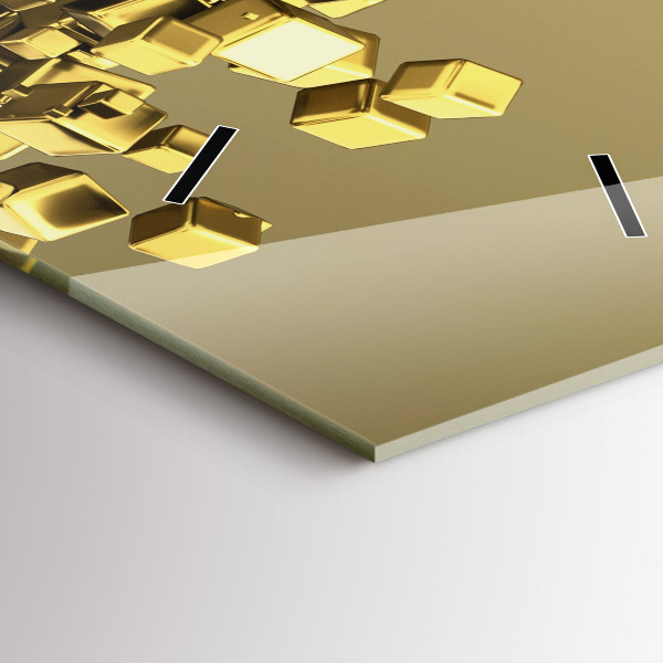 Vertical wall clock Golden squares