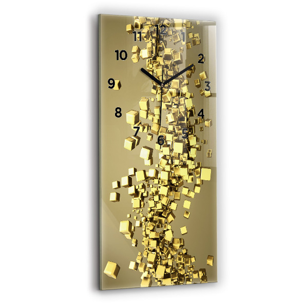 Vertical wall clock Golden squares