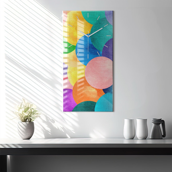 Vertical wall clock Abstract circles