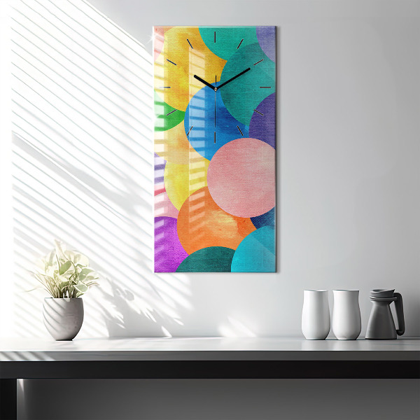 Vertical wall clock Abstract circles
