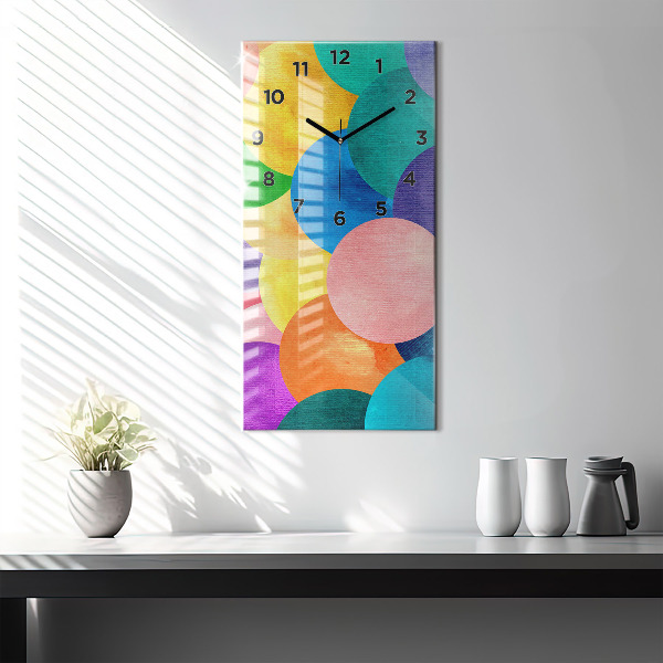 Vertical wall clock Abstract circles