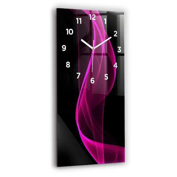 Vertical wall clock Pink abstraction