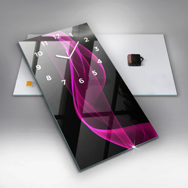 Vertical wall clock Pink abstraction