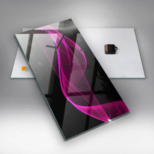 Vertical wall clock Pink abstraction