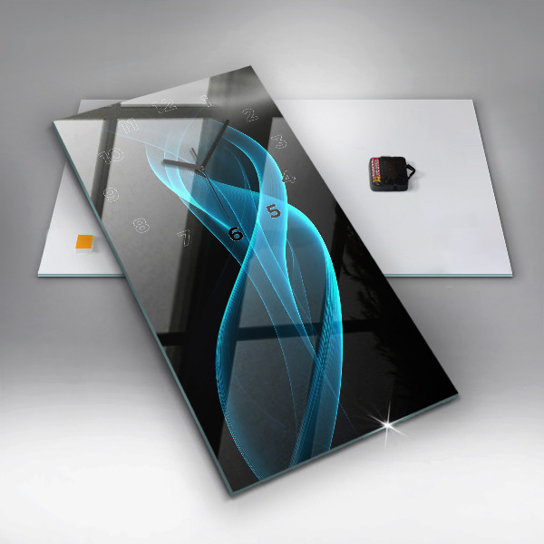 Vertical wall clock Blue abstraction