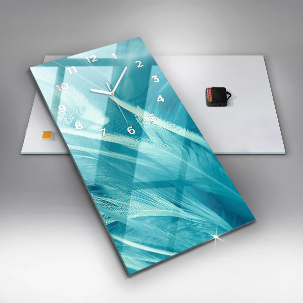 Vertical wall clock Green turquoise vintage