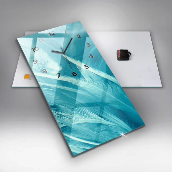 Vertical wall clock Green turquoise vintage