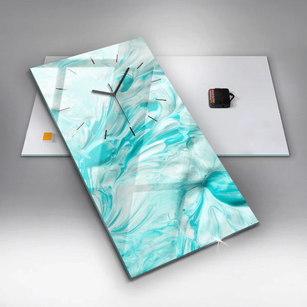 Vertical wall clock Blue abstraction