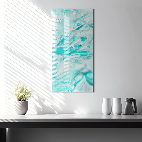 Vertical wall clock Blue abstraction