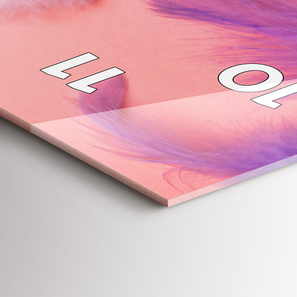 Vertical wall clock Colorful feathers