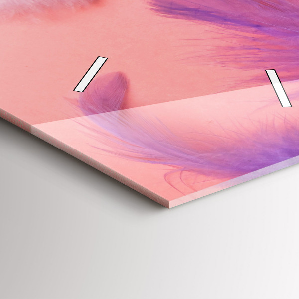 Vertical wall clock Colorful feathers