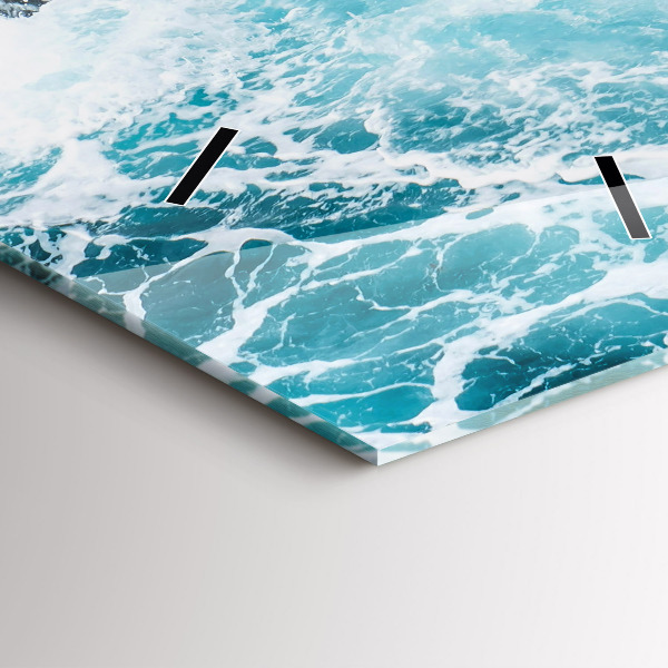 Vertical wall clock Swirling foamy waves