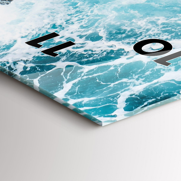 Vertical wall clock Swirling foamy waves