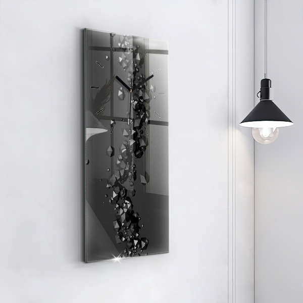 Vertical wall clock Black abstraction