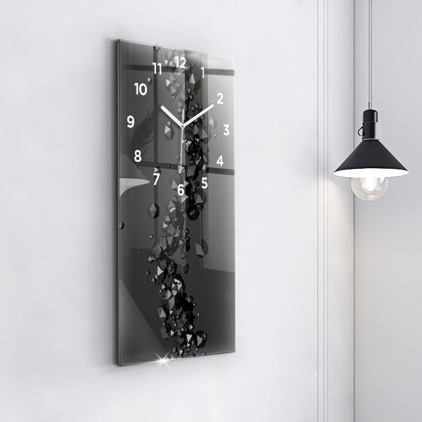Vertical wall clock Black abstraction