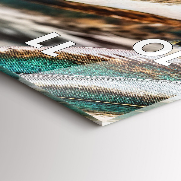 Vertical wall clock Light brown bird feathers