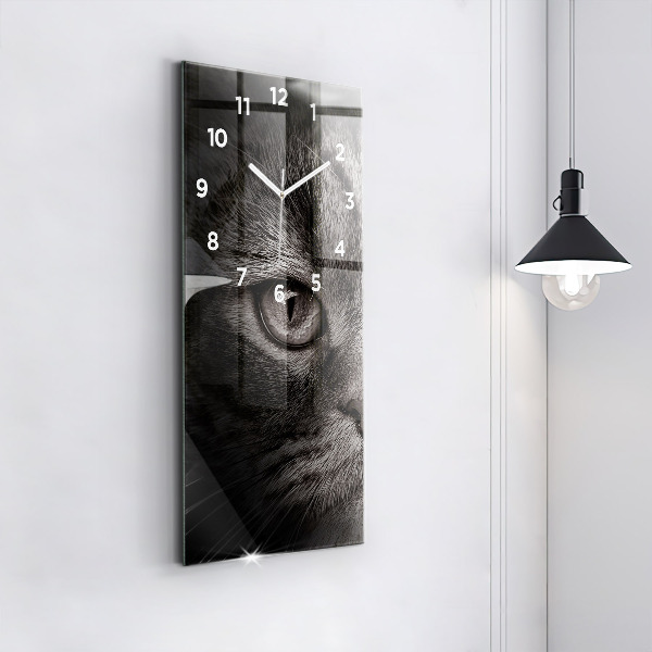 Vertical wall clock Scottish Fold Dog and Cat