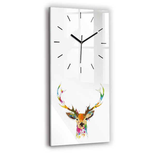 Vertical wall clock Colorful deer head